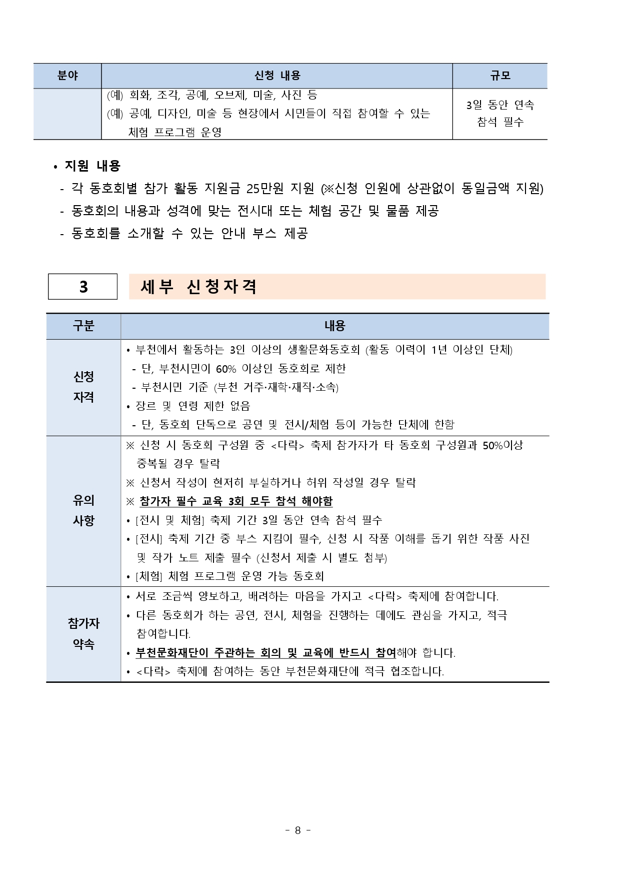 2024년 제10회 부천생활문화페스티벌 <다락> 참가 생활문화동호회 선정 결과 수정 공고 및 추가 모집 안내 - 아래 텍스트 참조